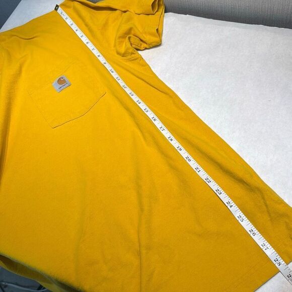 Carhartt Mens T-shirt Sz Large Yellow Gold Pocket Crew Neck Short Sleeve - Picture 5 of 6